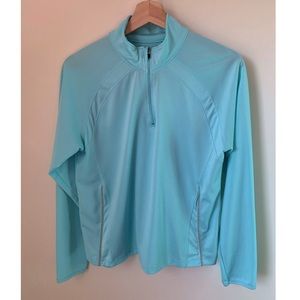 Champion Light Blue Athletic 3/4 Zip Up Jacket